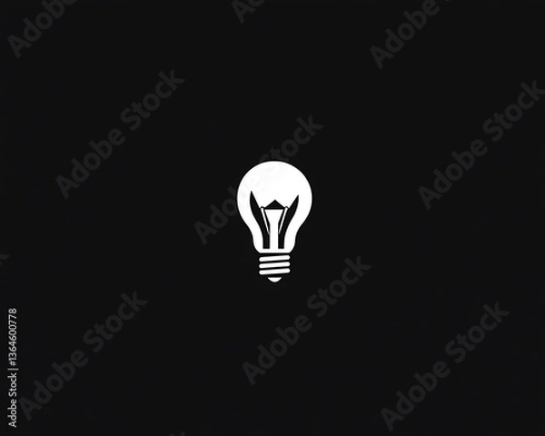 Fototapeta Simple Lightbulb Graphic on Dark Background