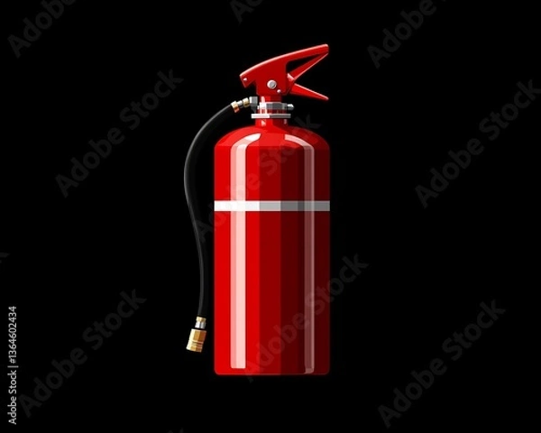 Fototapeta Fire extinguisher on black background