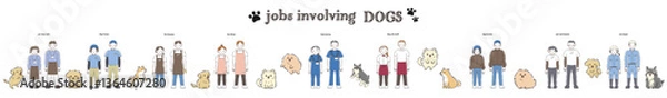 Obraz 犬に関わる職業のイラストセット