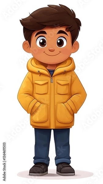 Fototapeta Boy in Yellow Jacket.