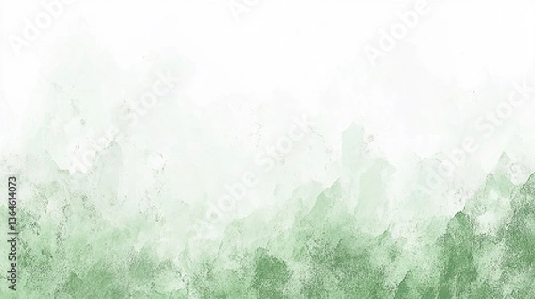 Fototapeta Soft green watercolor abstract background with gentle gradients and textures for design use