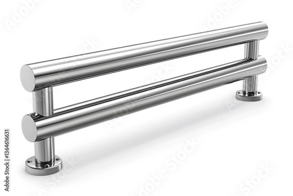 Obraz Stainless Steel Towel Rail, White Background