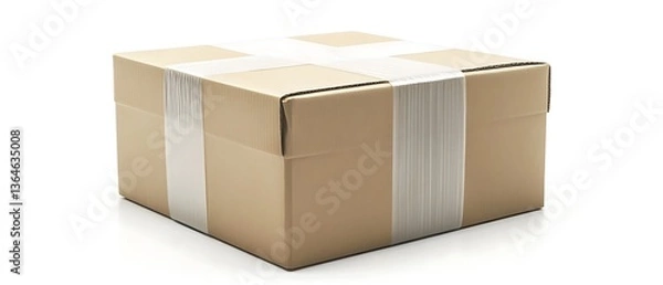 Fototapeta Cardboard Box Wrapped with Tape.