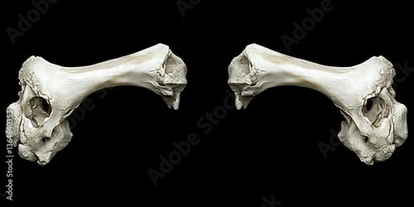 Fototapeta Pair of Bones, Isolated, Black Background