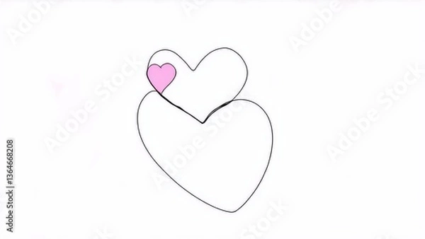 Obraz pink heart with wings