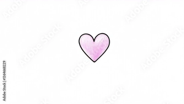 Obraz pink heart on white background