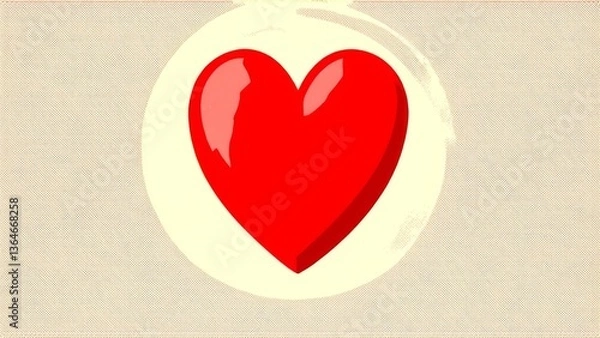 Obraz red heart on the wall