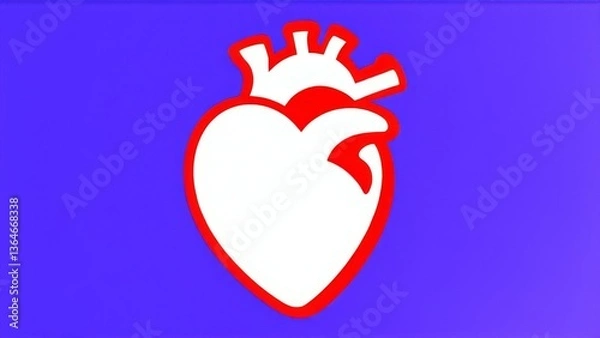 Obraz red heart with blue ribbon