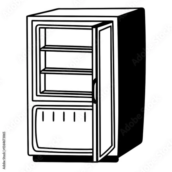 Fototapeta Fridge outline 
icon Line refrigerator outline icons. Fridge vector illustration