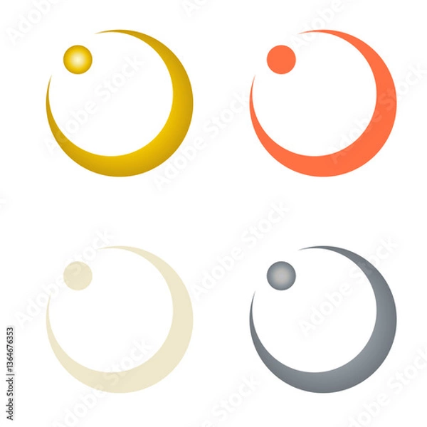 Obraz カラー家紋:月に星(北辰一刀料 千葉周作) 透過可