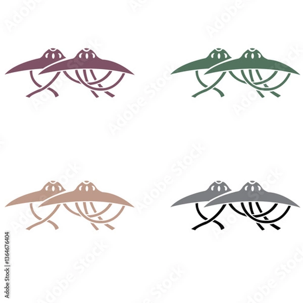 Fototapeta カラー家紋：二階笠（柳生但馬守宗矩）透過化