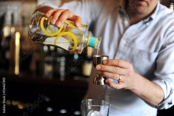 Obraz Bartender making a cocktail