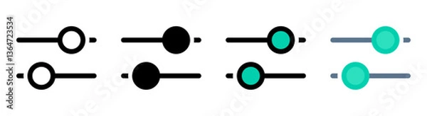 Fototapeta Modern equalizer icon with simple and elegant design. Ideal for music, audio and entertainment applications.
