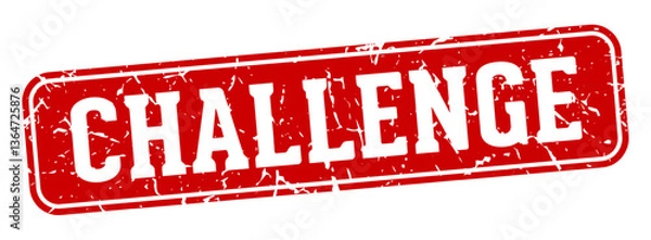 Obraz challenge rectangular sign. challenge stamp