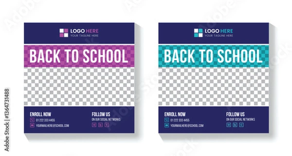 Obraz Educational Social Media Post Template Flyer | Facebook Post | Twitter Post | LinkedIn Post | Square Post