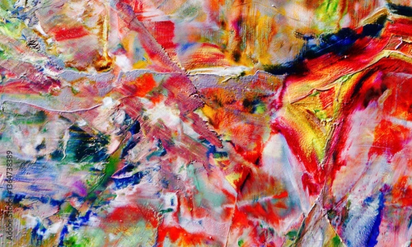 Fototapeta Abstract art background . Hand painting artwork on canvas .