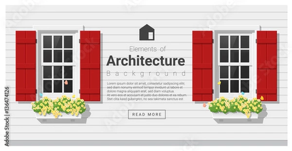 Fototapeta Elements of architecture , window background , vector ,illustration