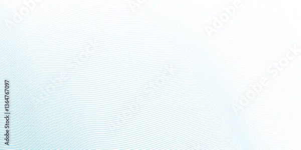 Fototapeta Abstract blue dynamic creative smooth beautiful space digital composite sound and wave bland line. frequency flow business stripe gradient white vector technology template background.	
