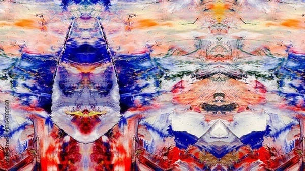 Fototapeta Abstract art background . Hand painting artwork on canvas .