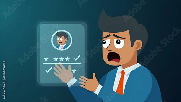 Fototapeta Understanding Unhappy Users: How Bad Reviews and Low Ratings Reflect Dissatisfied Customer Feedback in Holographic Online Surveys - A Smart Business Perspective