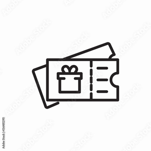 Obraz gift voucher coupon ticket icon vector sign