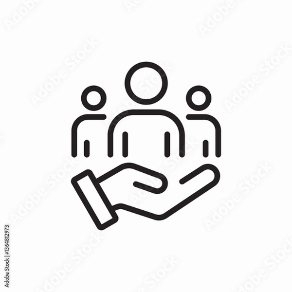 Obraz team management support care icon vector sign