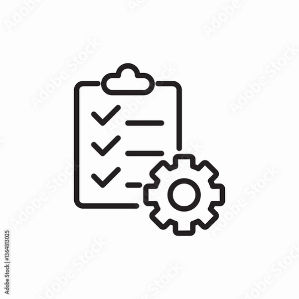 Obraz settings management checklist gear icon vector sign