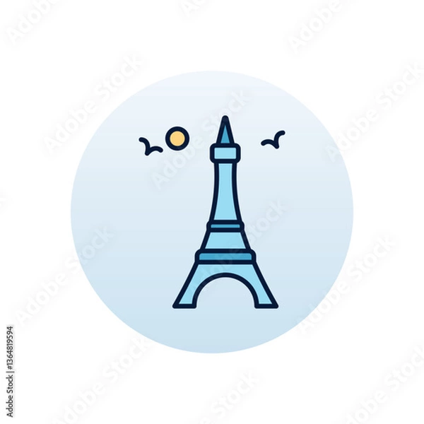 Obraz Eiffel tower Vector icon