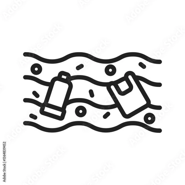 Fototapeta Plastic Pollution icon vector image. Suitable for mobile apps, web apps and print media.