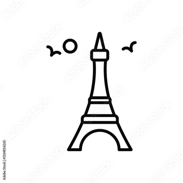 Fototapeta Eiffel tower Vector icon