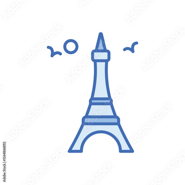 Fototapeta Eiffel tower Vector icon