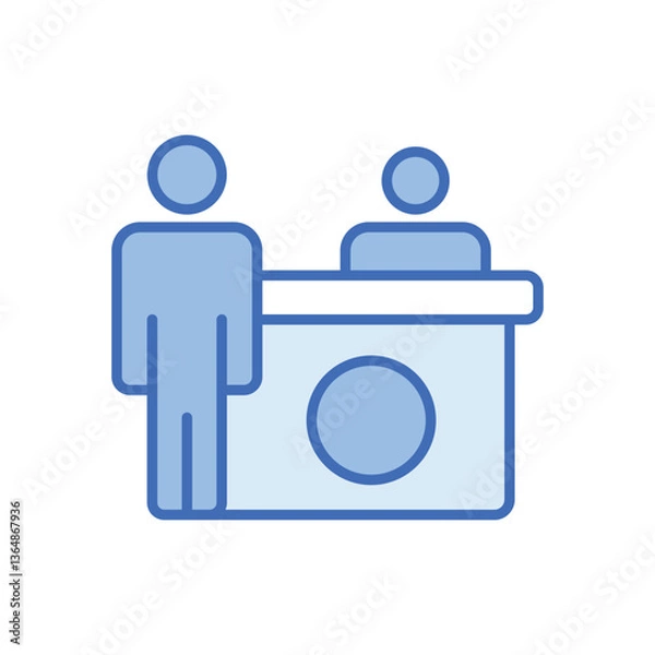 Fototapeta Check in desk Vector icon