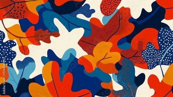 Fototapeta Autumn Oak Leaf Pattern. (12)