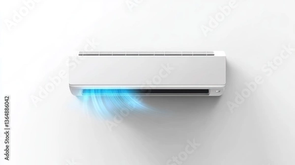Obraz Modern wall-mounted air conditioner emitting cool air