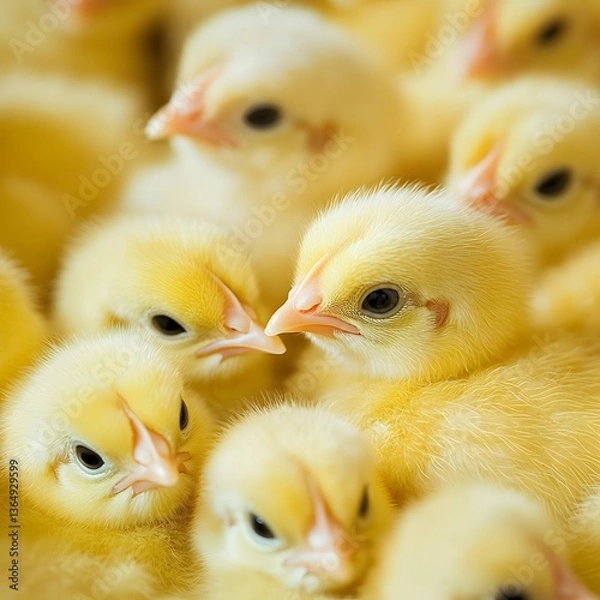 Obraz Baby chicks in spring and Easter.