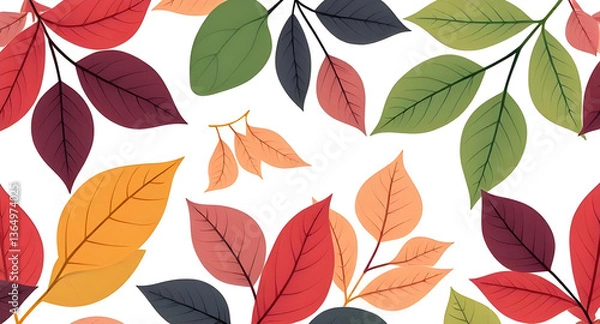Fototapeta seamless pattern with leaves