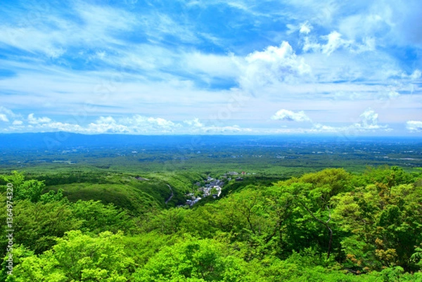 Fototapeta 那須高原展望台から見る那須高原の風景