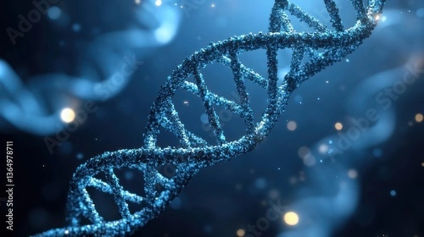Fototapeta 3D DNA helix in a scientific background.  Possible use  Educational material, scientific presentation