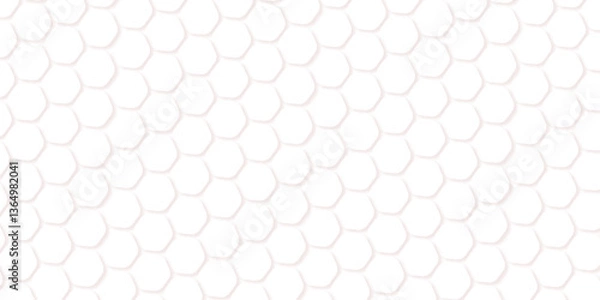 Fototapeta Abstract white hexagon background vector design. Retro geometric hexagon seamless pattern.