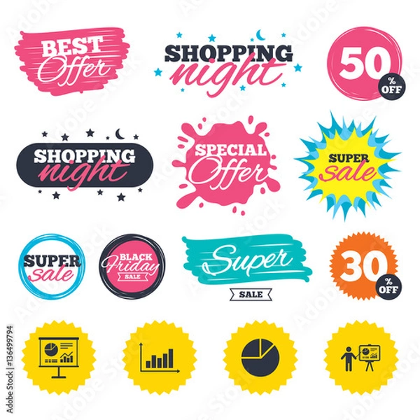 Fototapeta Diagram graph Pie chart. Presentation billboard.