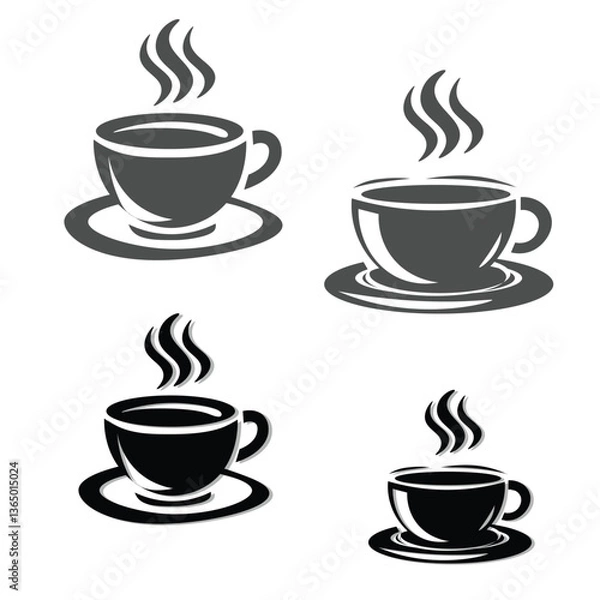 Fototapeta Minimalist Coffee Cup Vector – Editable Icon for Café Branding, Apps & Food Blog Graphics