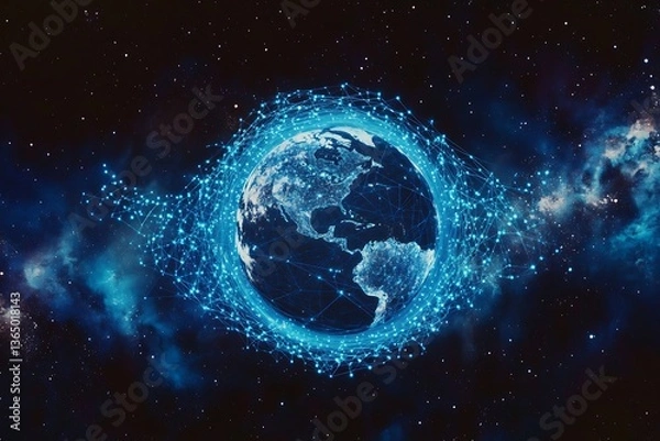 Fototapeta abstract blue background with space