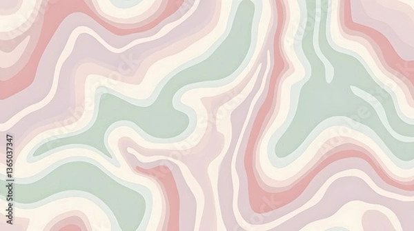 Fototapeta Pastel Swirl Abstract Seamless Pattern