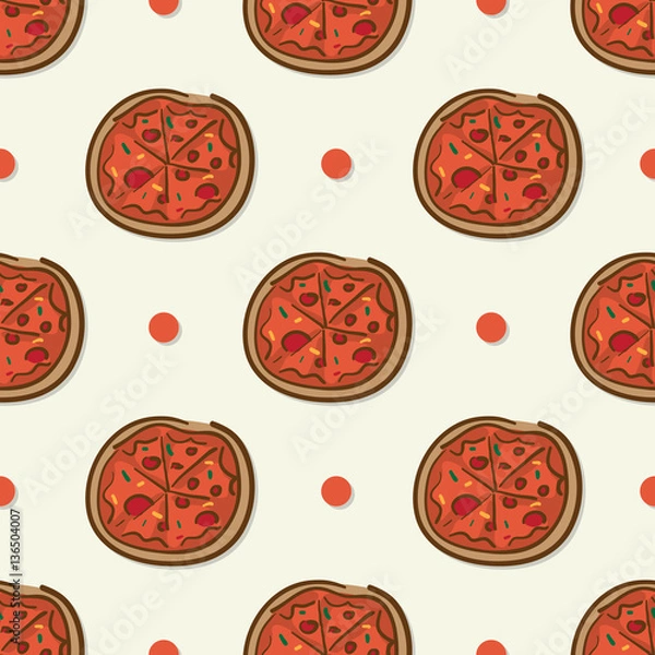 Fototapeta pattern pizza drawing graphic  design objects
