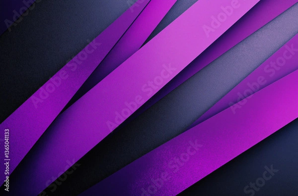Fototapeta Dynamic vibrant purple diagonal patterns energize a deep grey surface with style and creative flair