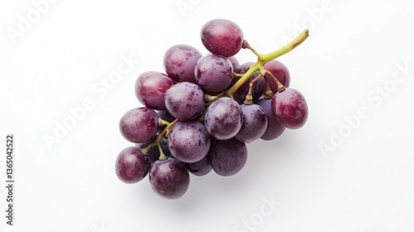 Obraz Red Grapes Cluster Isolated On White Background