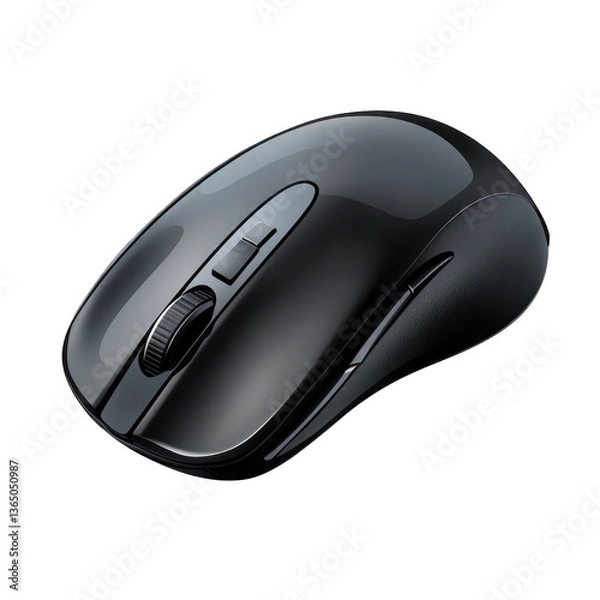 Obraz Modern ergonomic computer mouse isolated on transparent background