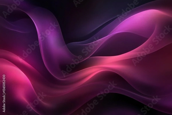 Fototapeta Abstract depiction of flowing pink and purple light waves