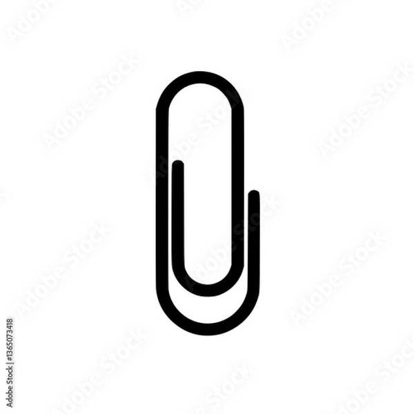 Obraz Simple paper clip illustration against a backdrop symbolizing organization and office stationery A classic tool for document management