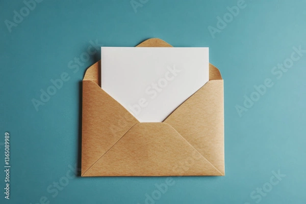 Obraz Open Envelope with Blank Paper - Invitation